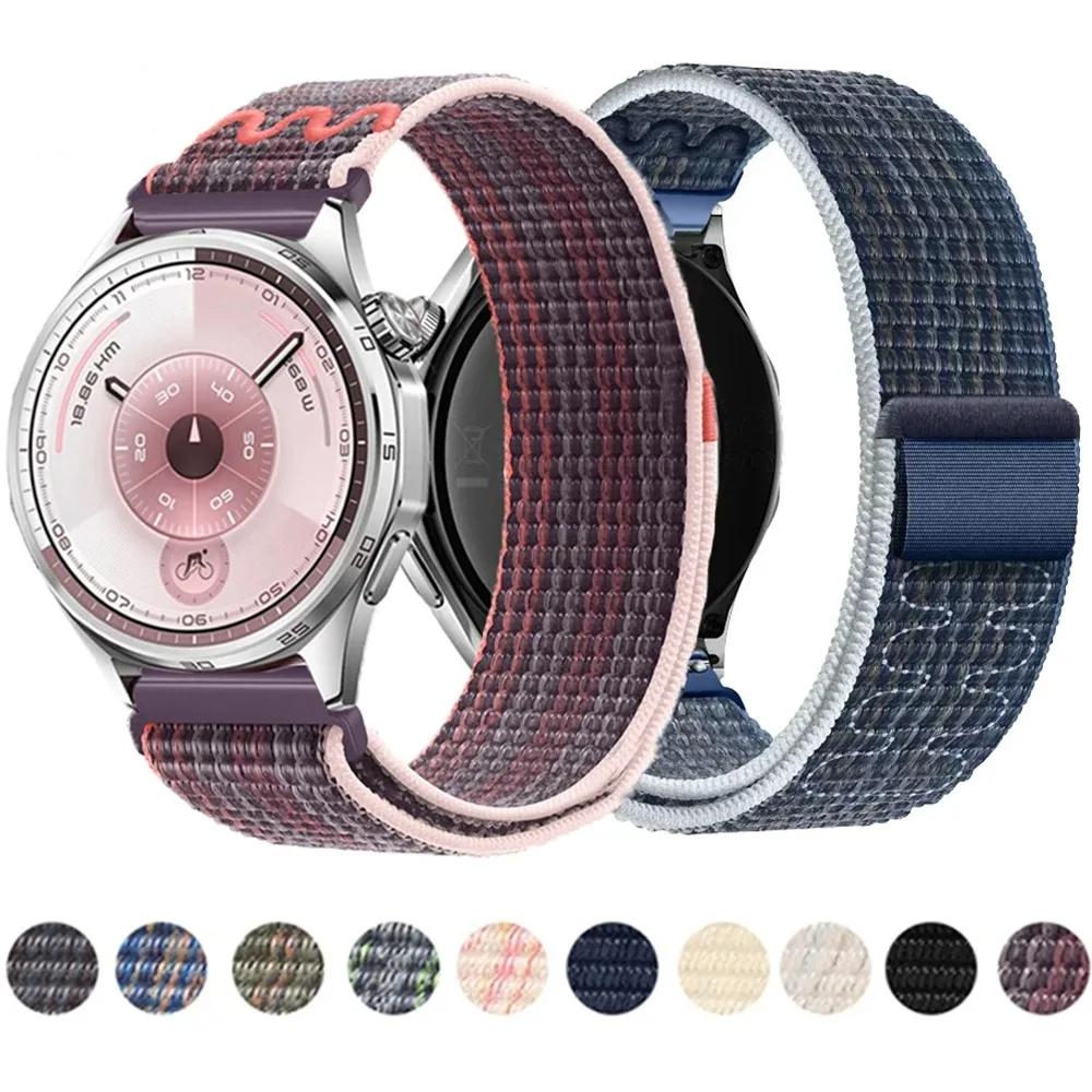 22/20 mm Nylonarmband für Huawei Watch 5/4 GT6/5/4 Pro 46 mm, bequemes Band für Samsung Watch 7/6/5/4 Amazfit Active 2/Balance 2