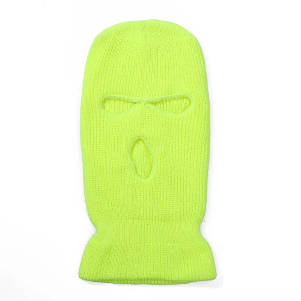 Single-color three-hole exposed-eye windproof neck warmer and warm knitted hat, suitable for outdoor cycling and skiing.