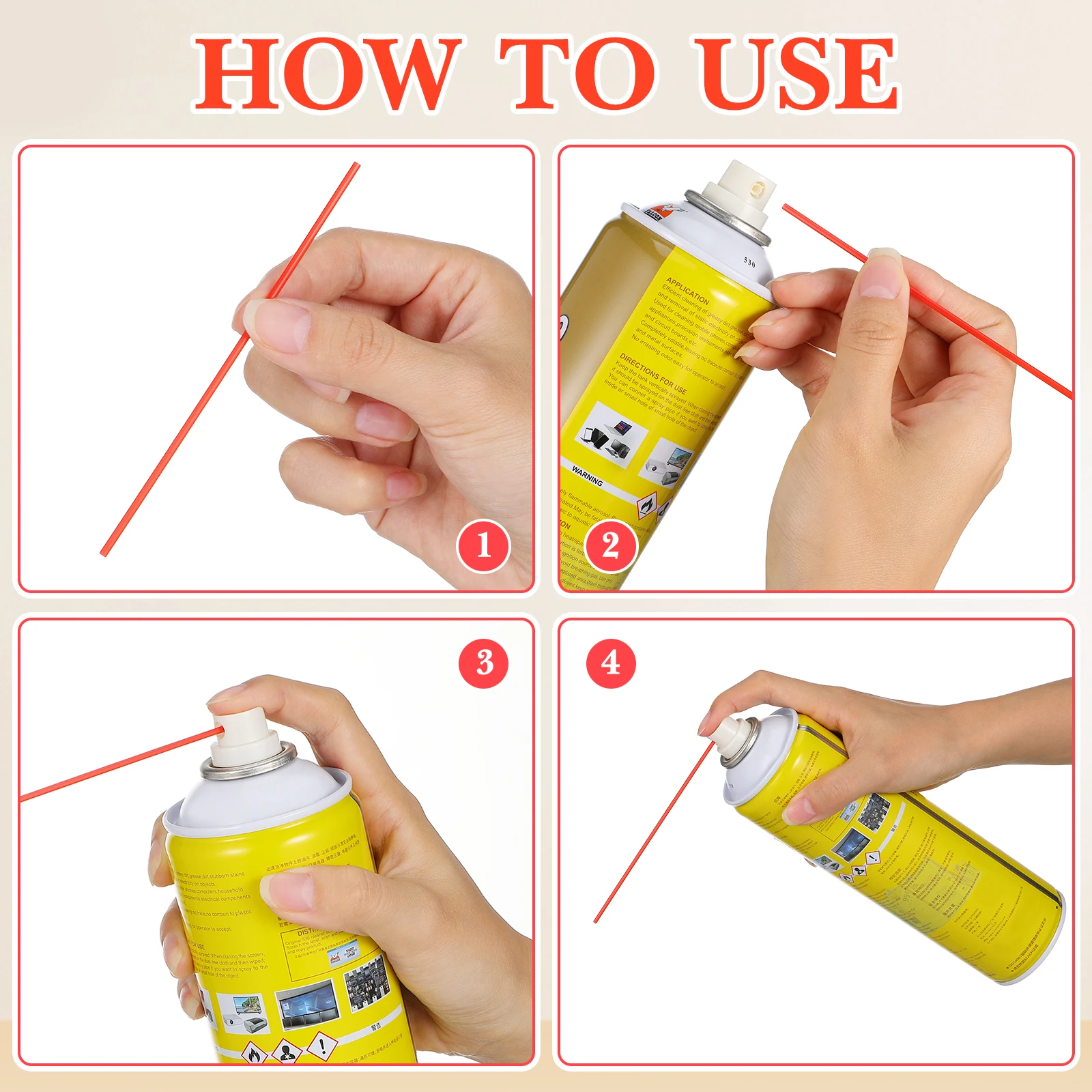 100 Buah 12Cm Semprotan Merah Tabung Plastik Sedotan untuk Aksesori Alat Ekstensi Botol Air Aerosol Penghilang Karat