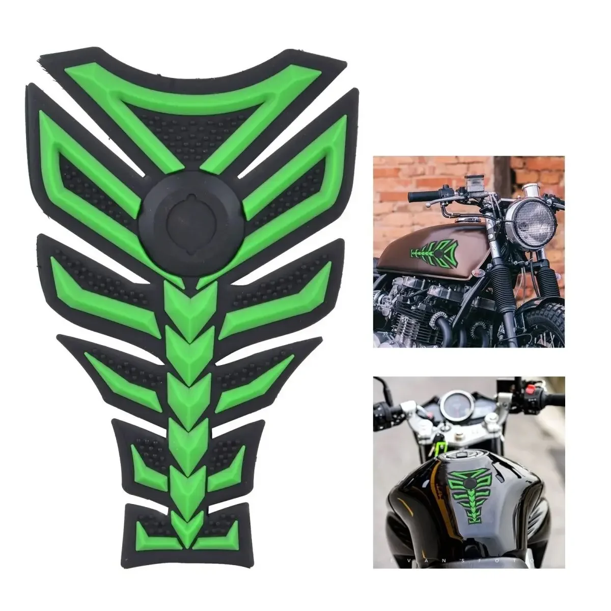 3D Rubber Gas Fuel Oil Tank Pad Protector Cover Universal Motorcycle Tank Sticker Fish Bone