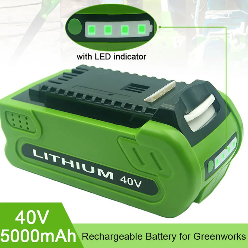 Imagem -06 - Greenworks-bateria Recarregável para Cortador de Grama Ferramentas Elétricas Substituição 29462 29472 29282 G-max 40v 6000mah