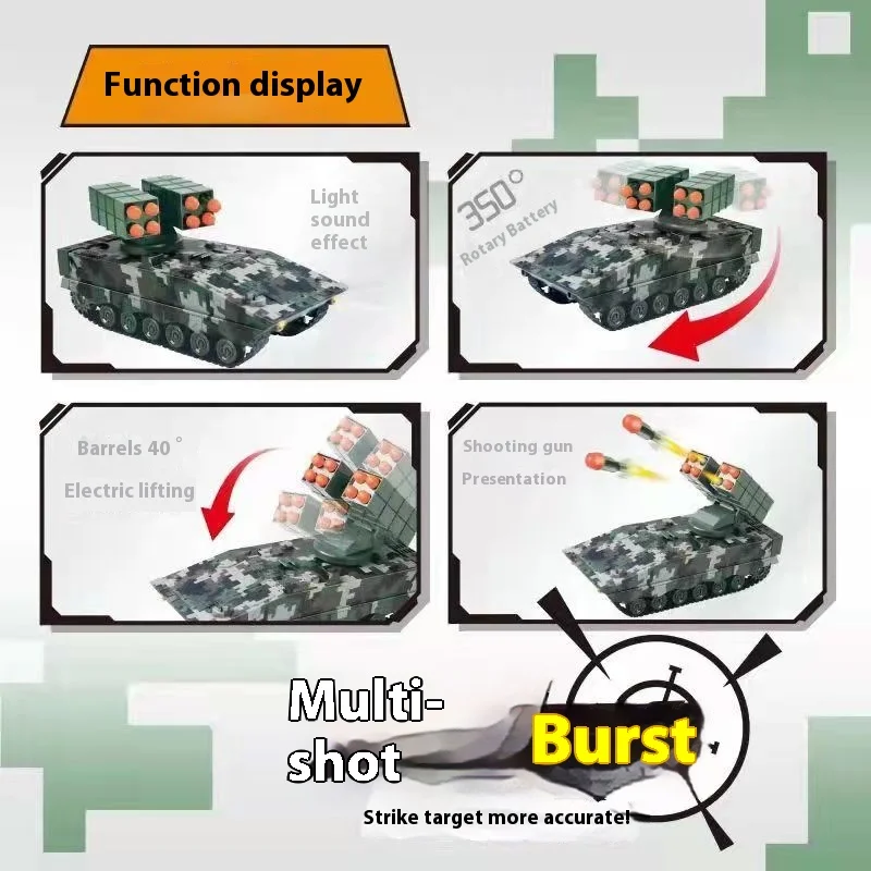 MN MODEL ultra large remote-controlled tank simulation track firing ammunition for combat charging electric boy toy car launchin