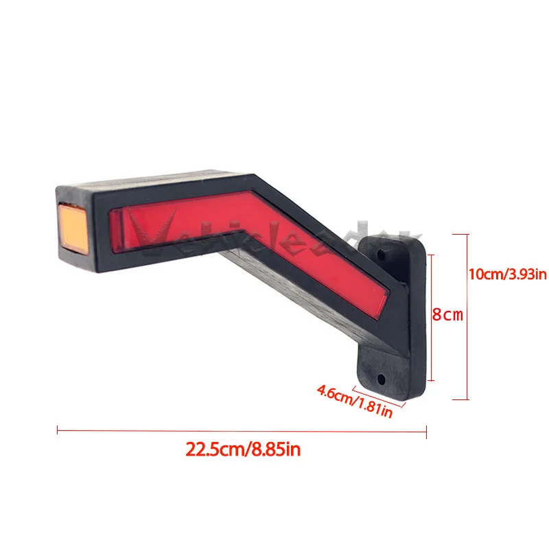 2x LED Neon Stalk Side Marker Light 12V 24V Truck Trailer Warning Indicator Position Lamp Universal Waterproof Amber Red White