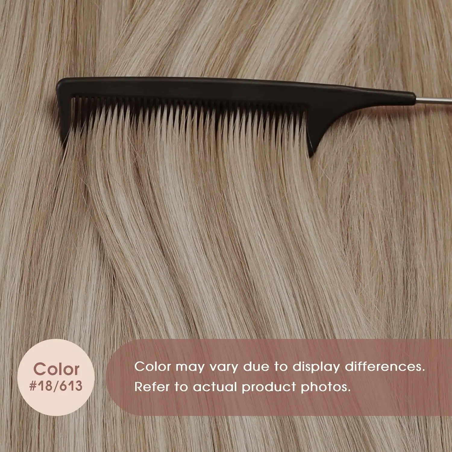 Tape in Hair Extensions Human Hair Highlighted Color 18 Ash Blonde and 613 Light Blonde Hair Extensions Tape Ins 20pcs 50g