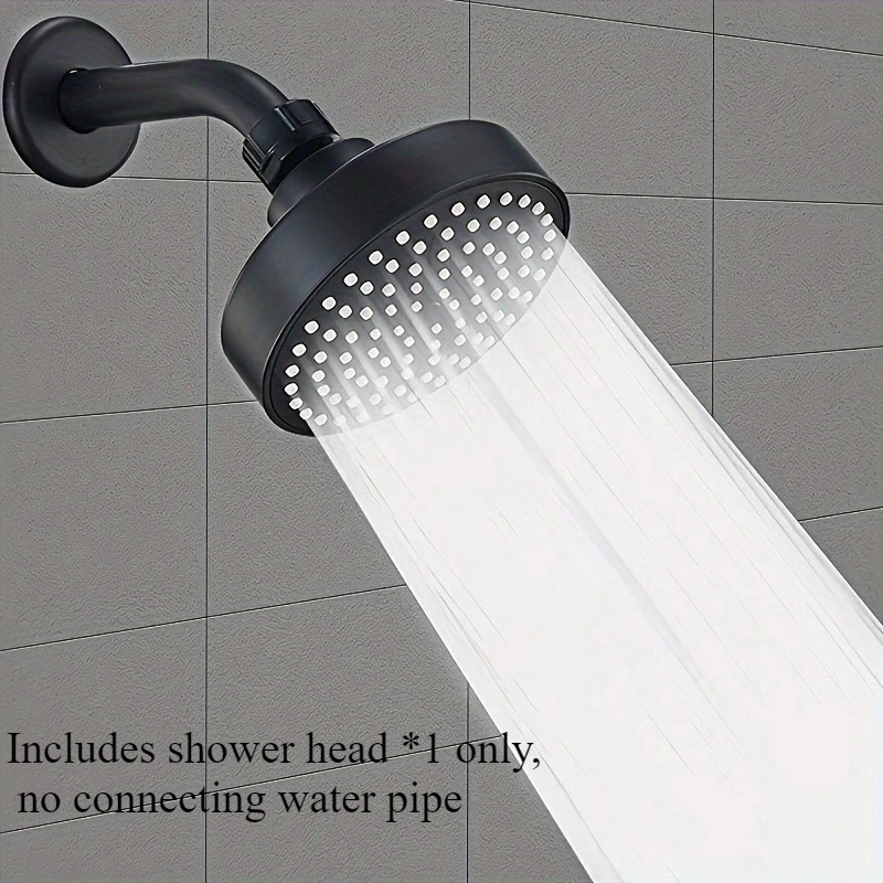 3.9-Inch Round Rain Shower Head, High-Pressure Fixed Sprayer, Sturdy Plastic Body, Powerful Spray, Effortless Installation
