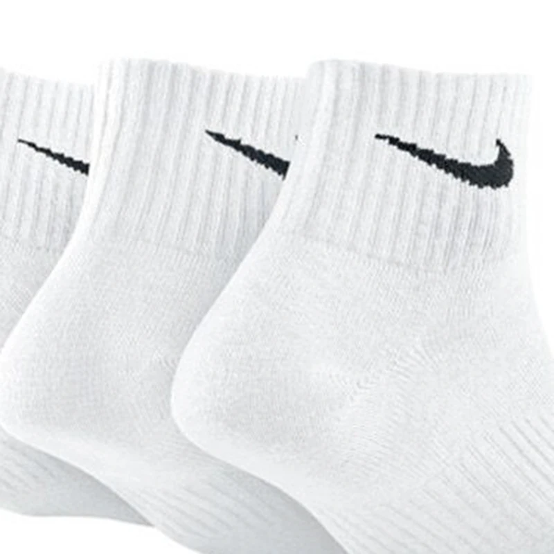 Original Nike Lightweight Unisex Sports Socks Men\'s and Women\'s 3 Pairs Casual Breathable Tube White Short Socks M L XL SX4706