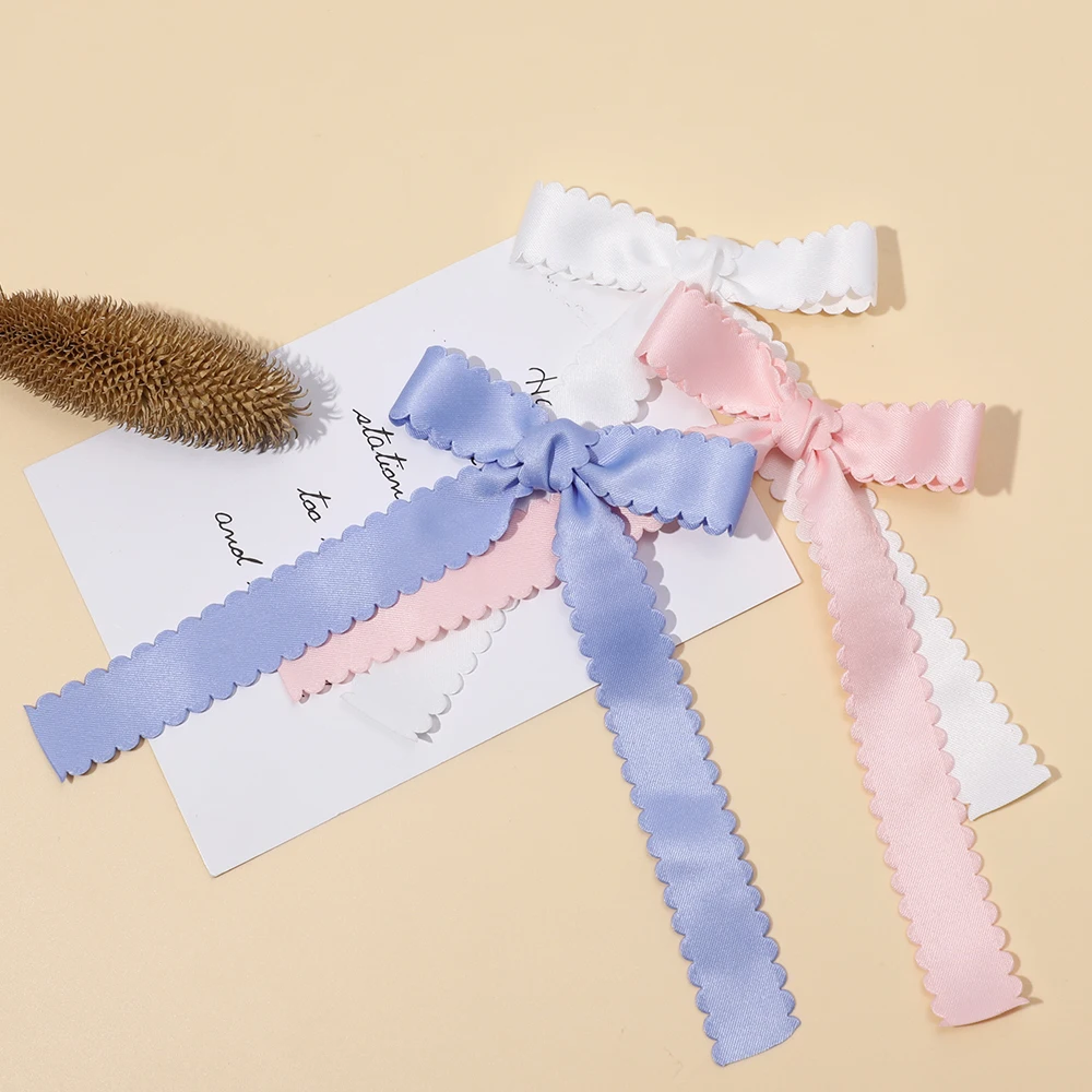 1Pcs/Set New Solid Ribbon Bowknot Hair Clips For Baby Girls Handmade Cute Bows Hairpin Barrettes Headwear Kids Hair Accessories