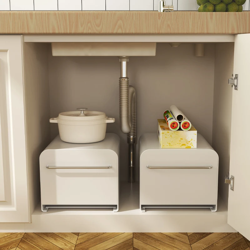 

Kitchen Lower Sink Shelf Storage Cabinet Bathroom Toilet Countertop Drawer Organizing Rack Household Floor Locker