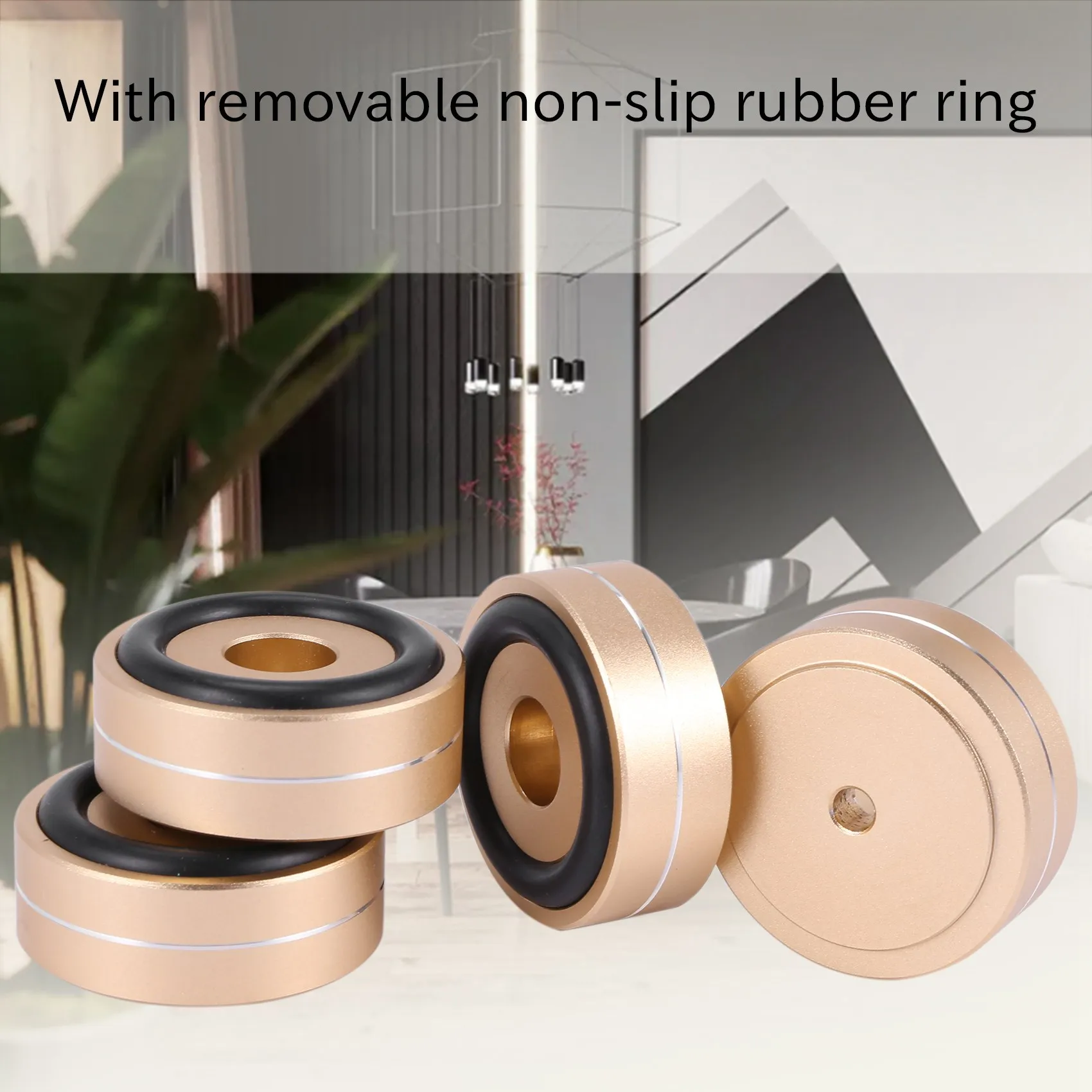 4 pçs plataforma giratória isolamento pés almofadas de alumínio alto-falante picos suporte pé cones base esteira para amplificador som áudio