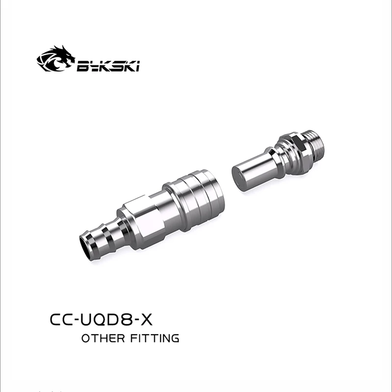 Bykski Fast Cut-off สแตนเลสวาล์วหยุดน้ํา Server Data Center Liquid Cooling Quick Connector, CC-UQD8-X