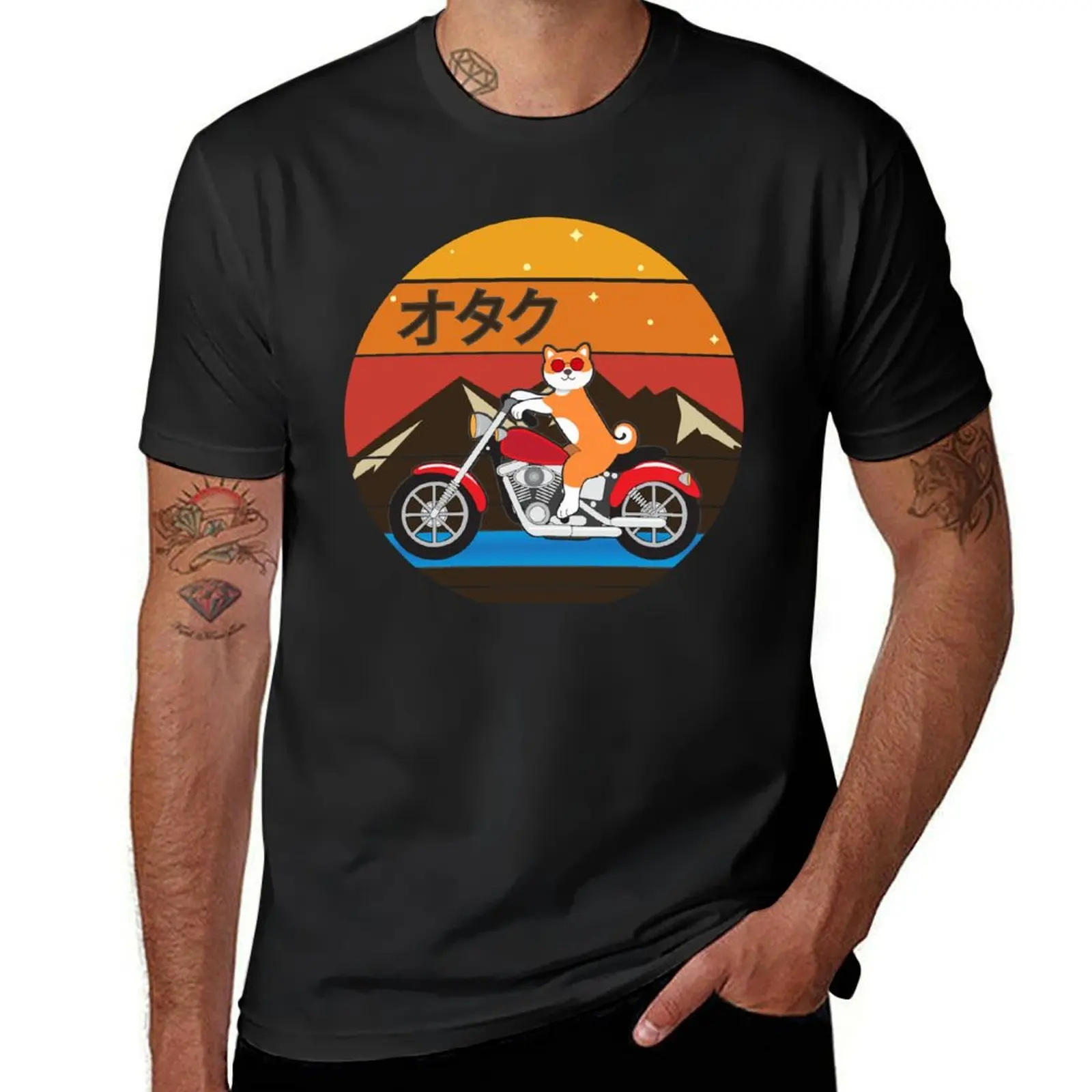 

Japanese Shiba Inu motorcycle biker T-Shirt customizeds tees men t shirts