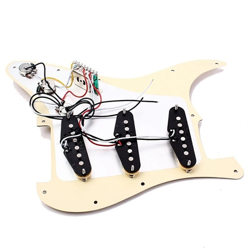 

AC22-Prewired Pickguard Schrauben Set Classical Prewired Loaded SSS Pickguard Alnico V Pickups In 60S For Fender ST Guitar