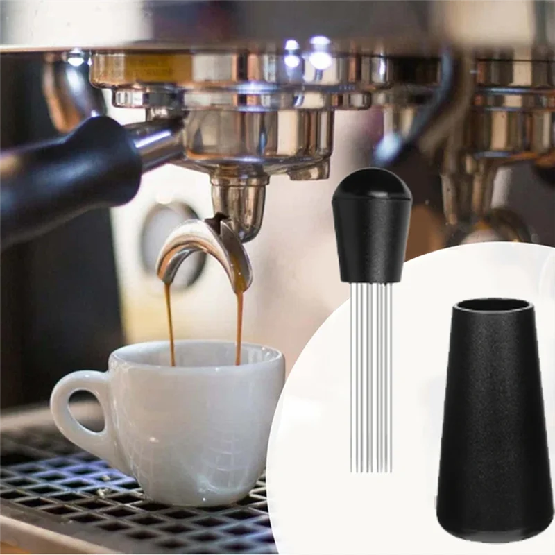 

6 PCS Espresso Accessories Coffee Espresso Tamper Set With Espresso Tamper, WDT Tool, Coffee Stirrer, Frothing Pitcher 51MM
