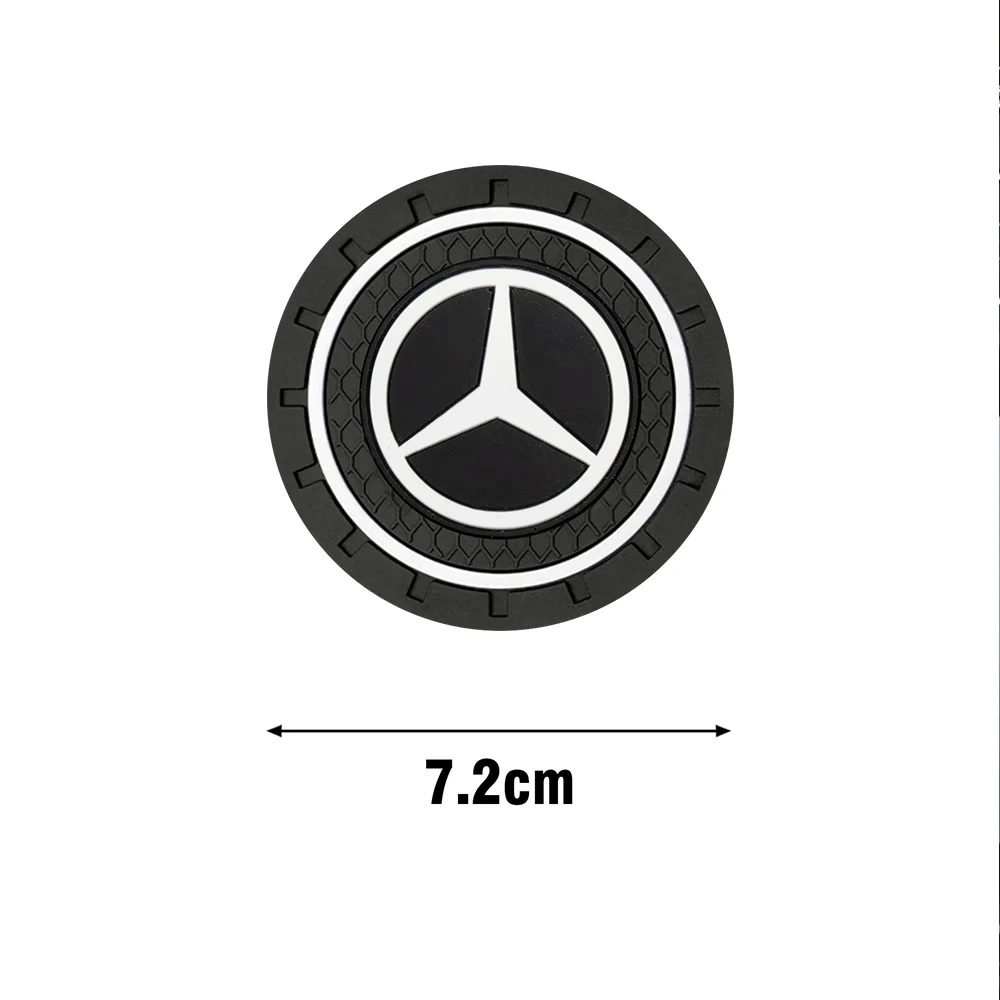 2pcs New Non-slip Car Water Cup Pad Rubber Mat For Mercedes-Benz AMG Accessories W140 W168 W202 W108 W124 W177 AMG W212 W213