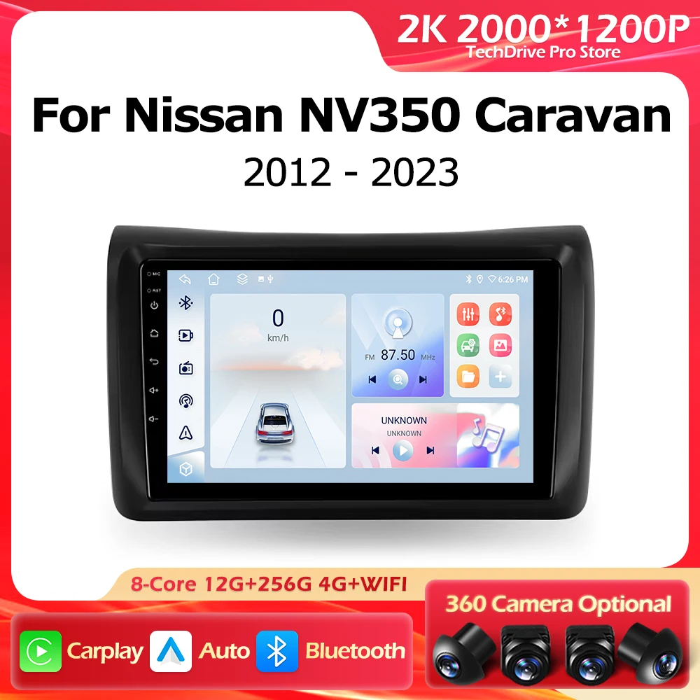 

Android 16 Carplay For Nissan NV350 Caravan 2012-2023 GPS Navigation Auto Lntelligent Multimedia Player Bluetooth WIFI 4G DSP