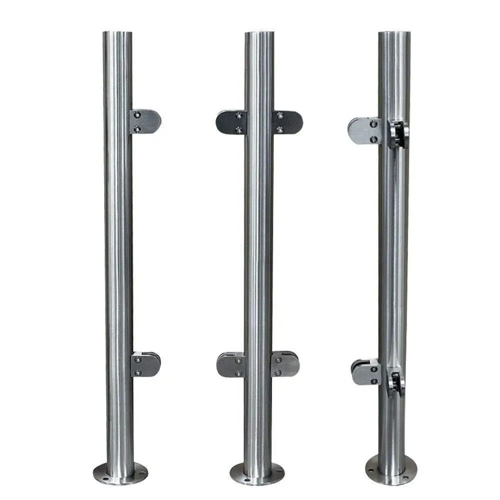 Glass Railing Post, Stairs Pool Fence Post Balustrade Railing Post Stainless Steel Glass Clip for Balustrade Balcony Deck Stairs
