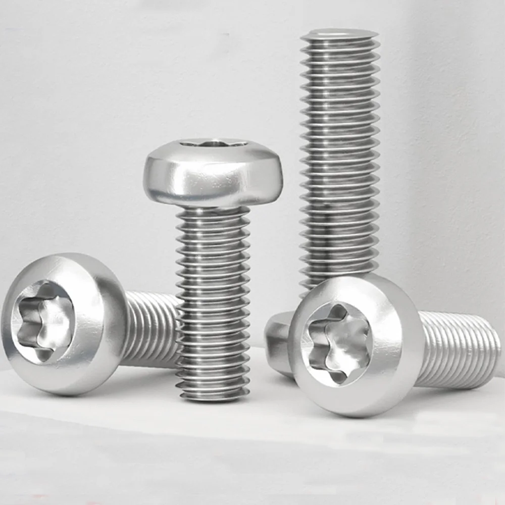 10-50pcs M2 M2.5 M3 M4 M5 M6 304 Stainless Steel Six-Lobe Torx Screw ISO7380 Round Lobe Torx Head Screw Bolt Length 4-35mm