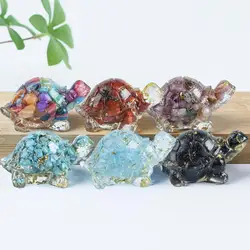 5*3cm Faux Crystal Turtle Figurine Artificial Tortoise Miniature Lucky Statue Epoxy Resin Table Centerpiece Car Home Decoration