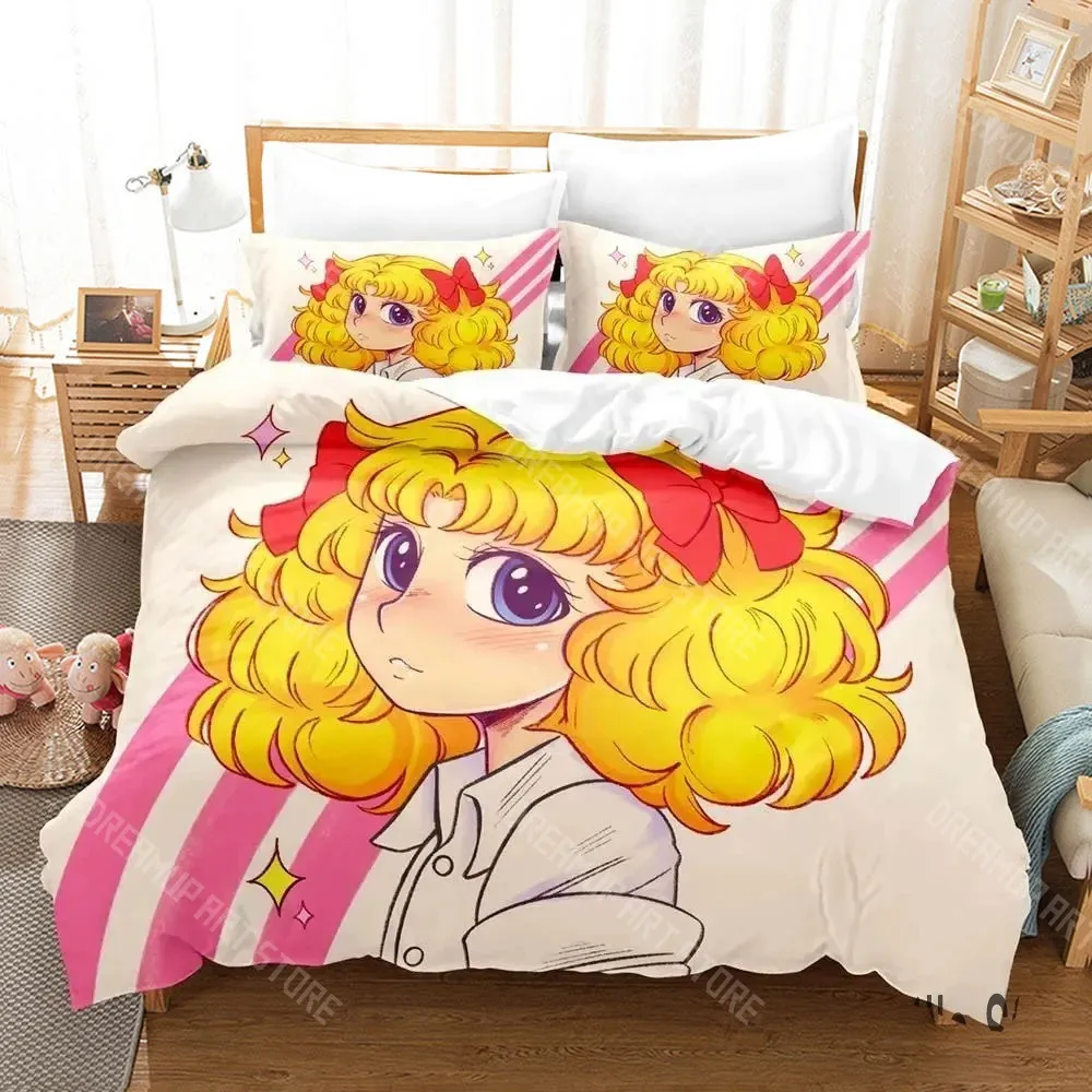 3D Printed Candy Manga Candy Anime Bedding Set for Boys Girls Duvet Cover Pillowcase Twin Queen King Full Single Double Sizes