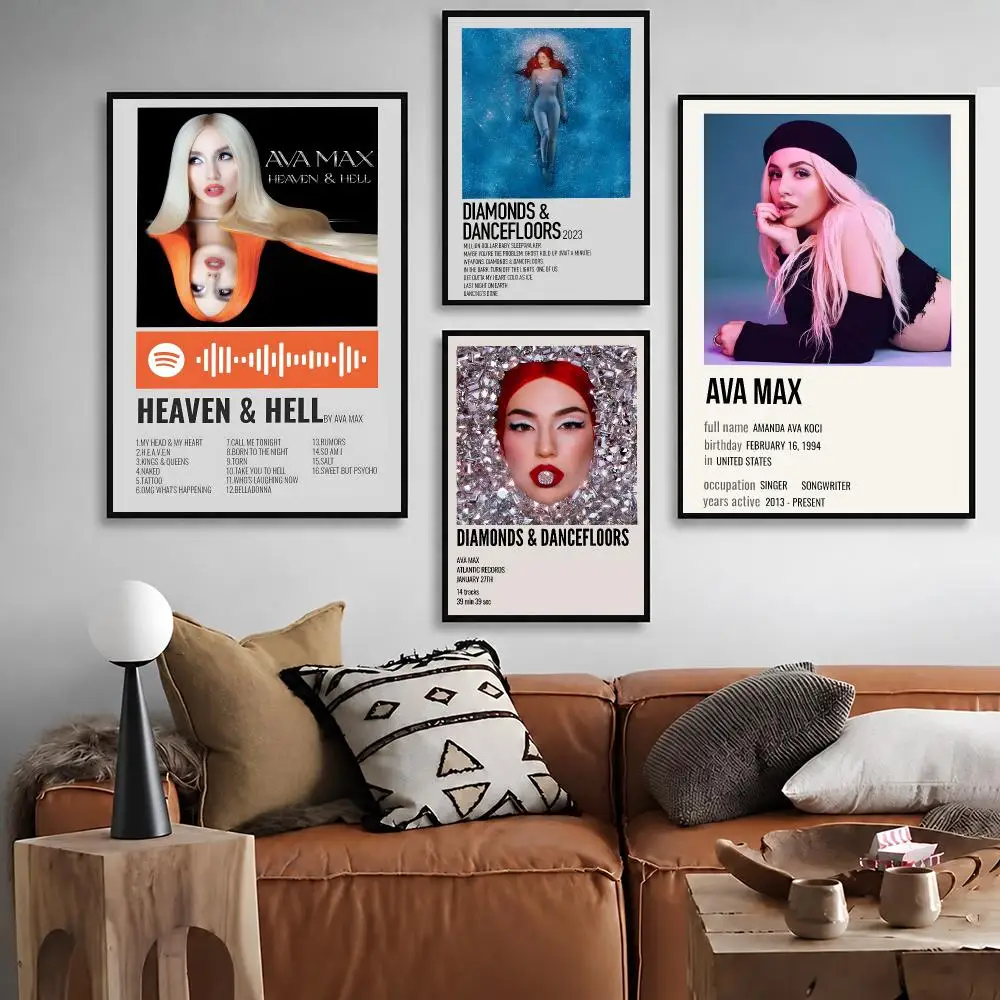 Singer Ava Max   Music Artist Print Graphic Streaming Film Style Wall Artwork Bedroom Decor Poster