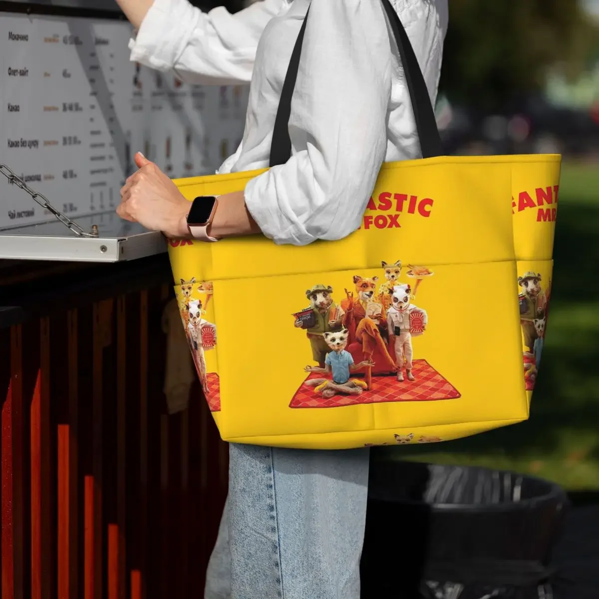 

Fantastic Mr Fox Movie Poster Beach Tote Bag Sport Gym Yoga Duffle Large Tote Bag Women Travel Bag Fitness bag