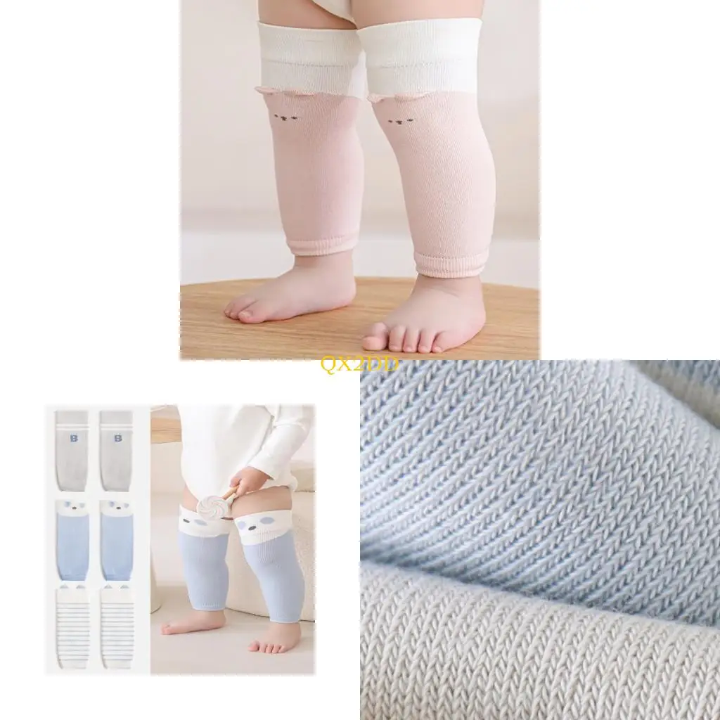 QX2D 3Pairs Thin Comfortable Leg Warmers for Children Elastic Knee Guards Fabric Indoor Outdoor Play Knee Sleeve