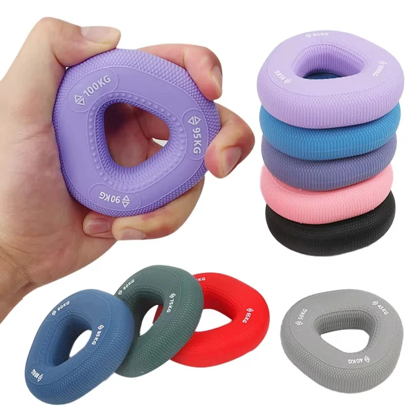 Silicone Hand Muscle Strengthener Ring Arm Carpal Strength Exerciser Hand Grip Finger Wrist Expander Workout Gripper 220LBS