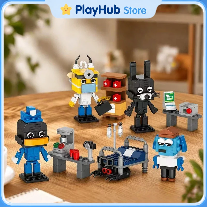 Animal Hospital Building Block Assembly Figure Model Toy Horror Game Doll Trendy Play Decor Ornament Birthday & Holiday Gift