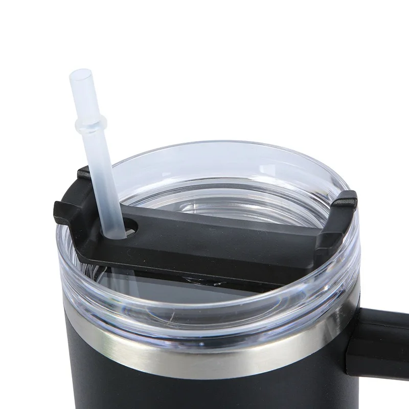 40oz Stainless Steel Mug With Handle Cafe Insulated Tumbler Straw Coffee Termos Cup In-Car Vacuum Flasks Portable Water Bottle