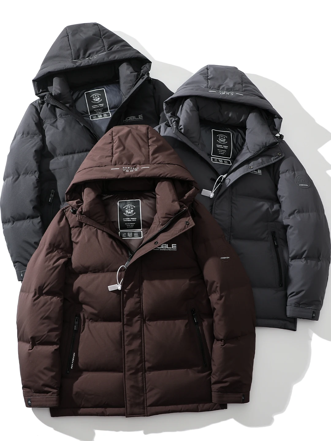 

Водонепроницаемая мужская пуховая куртка с капюшоном, утепленная, с наполнителем из 90% белого пуха, защита от скатывания, для зимы, повседневная