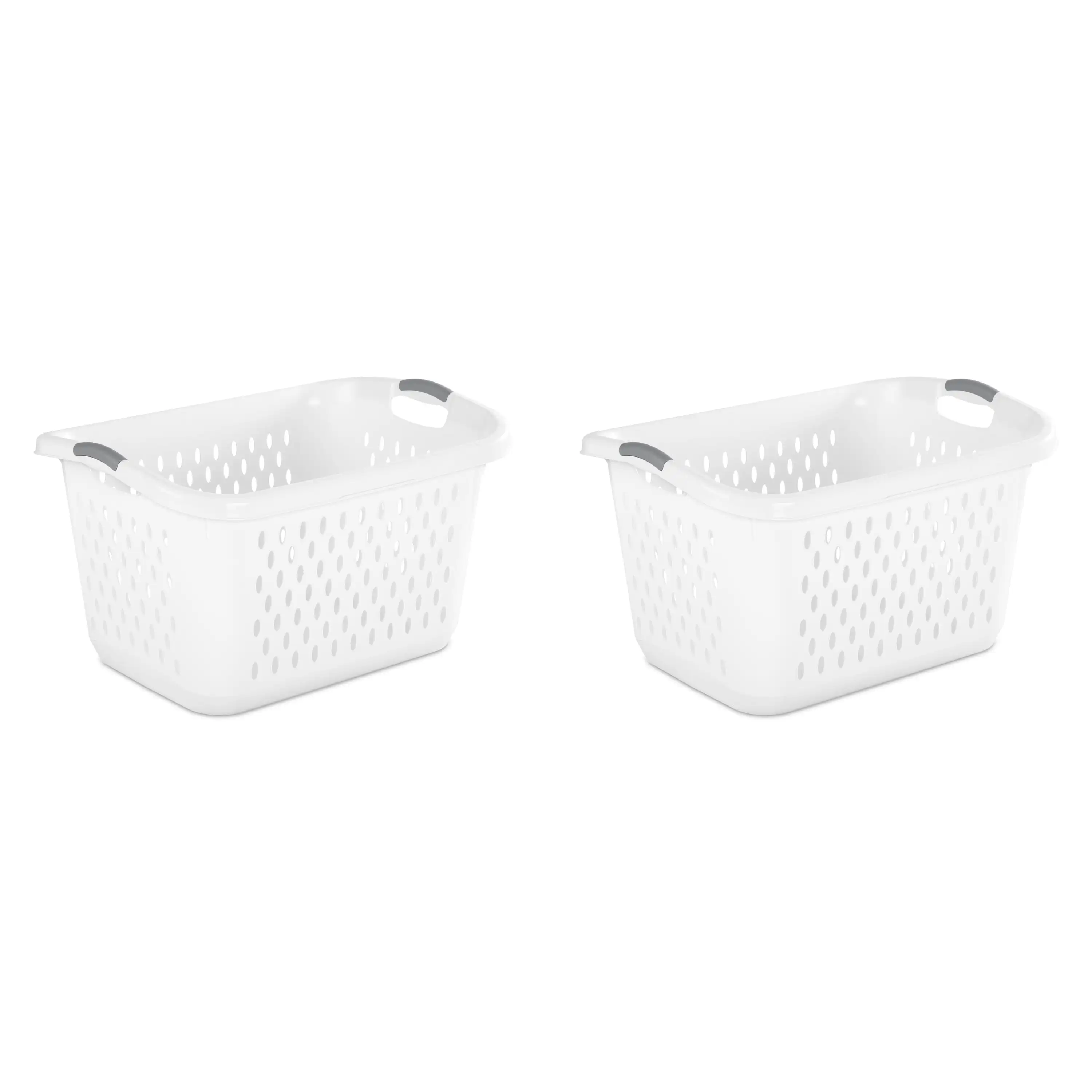 

NEW 2.7 Bushel Jumbo Plastic Laundry Baskets, White, 2 Pack