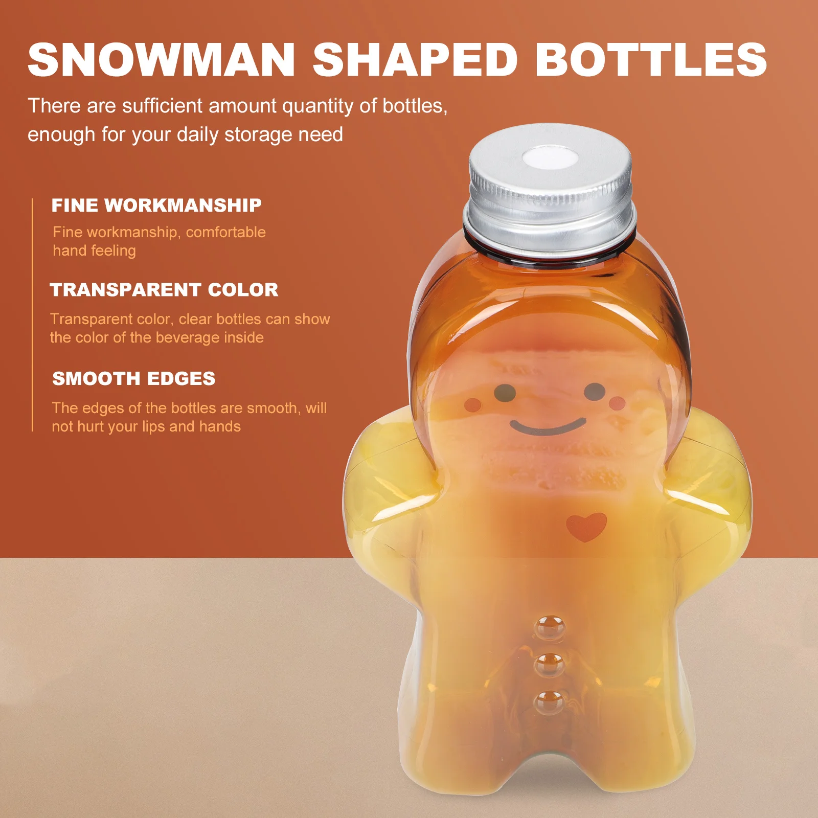 10pcs Beverage Bottles Transparent Juice Containers Smooth Edges For Daily Use Home-Made Drink Storage Kitchen Barware Plastic