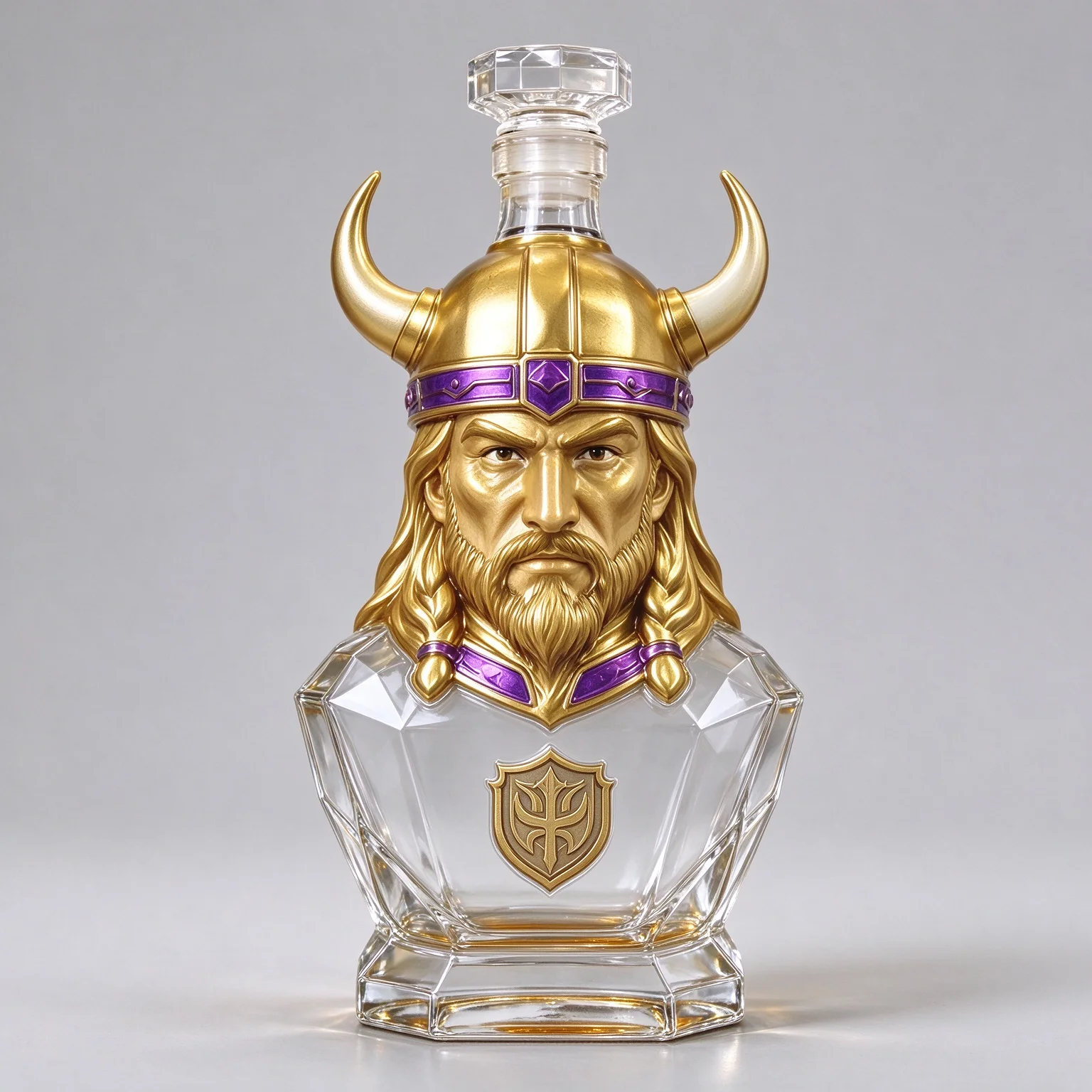 Viking Sculpted Figure Wine Decanter Clear Glass Liquor Storage Bottle Home Bar Tabletop Ornament And Gift
