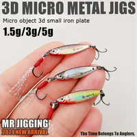 Micro Sized Iron Plate Bait 1.5/3/5g 3D Mini VIB Lure Metal Cast Jig Spoon Pesca Fish Micro Sequin Fishing Lures Artificial Bait