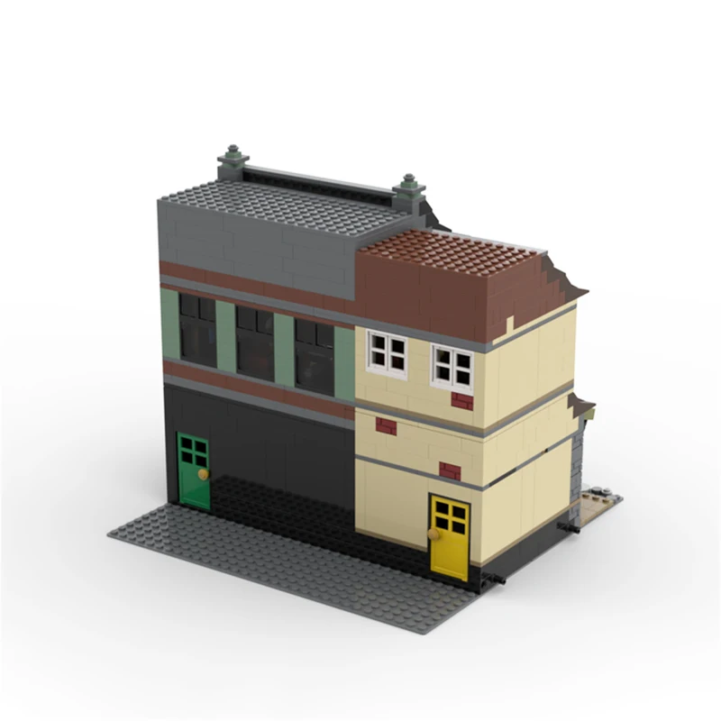 MOC Famous Modern Architecture Modular Prosperity Street View House Building Block Assembly Model Brick Toy Kid's Christmas Gift