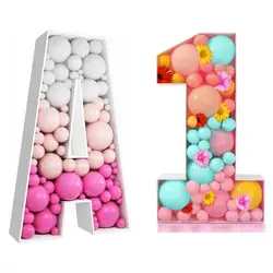 73cm Letter Number Mosaic Balloon Frame Birthday Balloons Filling Box for Birthday Wedding Decoration Baby Shower Party Supplies