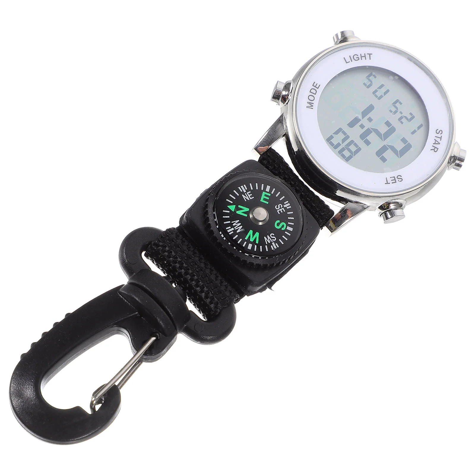 Multi-function Wall Watch Nurse Men's Watches Band Digital Carabiner Nylon Strap Pocket Travel