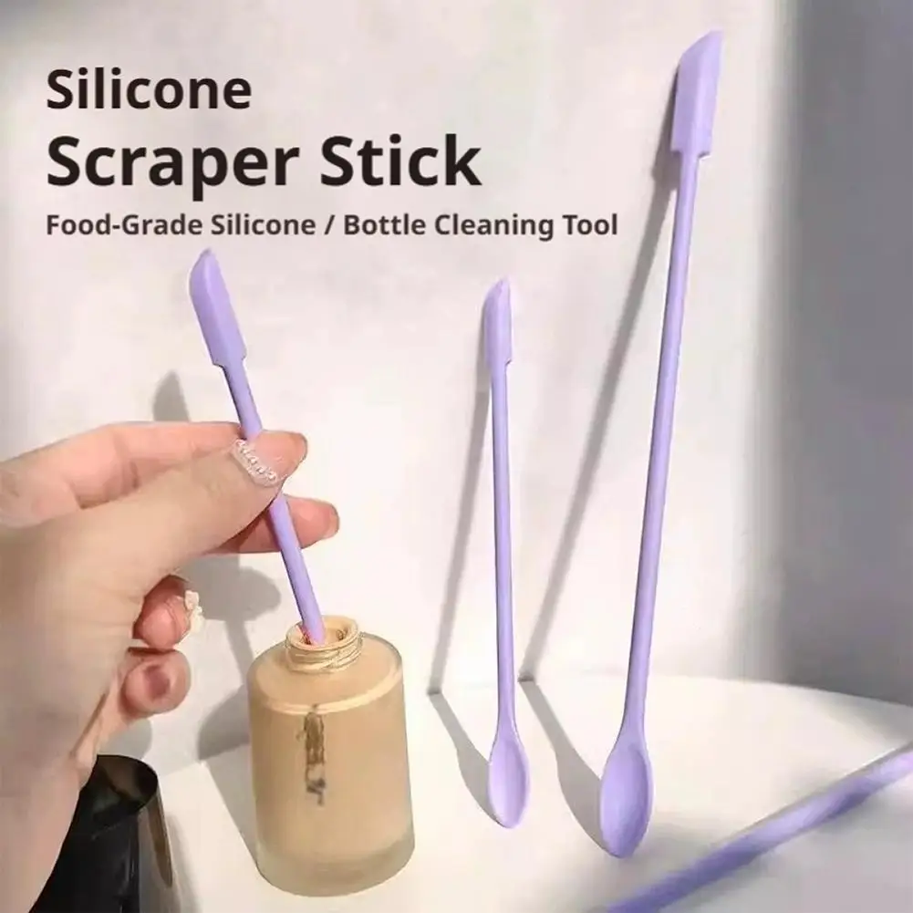 3pcs Silicone Cosmetics Spatulas,Reusable Foundation Makeup Empty Bottle Scraper,Portable Makeup  Tool,Easy Clean Travel Tool