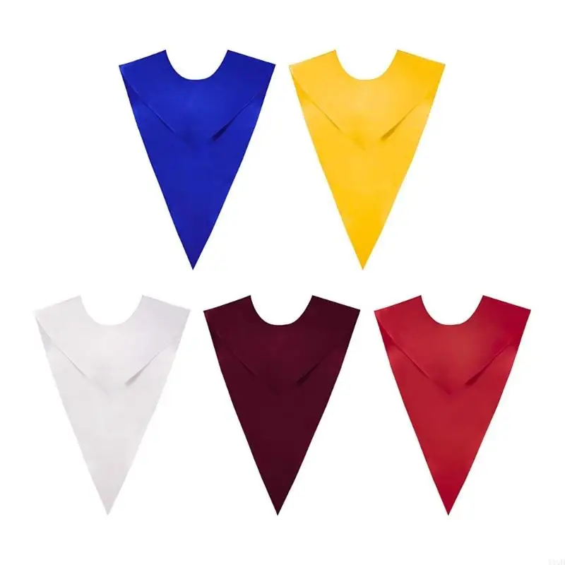 

Scholar Graduation Stole Satined V Neck Collar Shawl for Adult Kids Formal Event