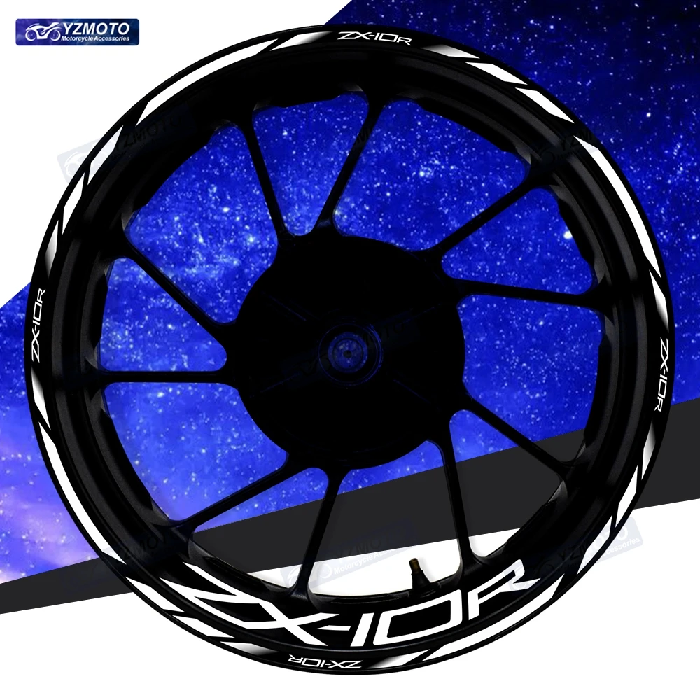 

For ZX-10R ZX10R ZX 10R Motorcycle 17 Inch Front And Rear Wheel Sticker Hub Decal Modified Decorative Reflective Rim Stickers