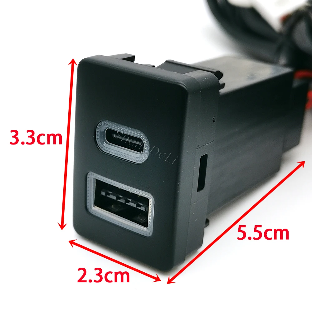 Carro azul led luz dupla carre - Usb C Power Adapter avaliação e preço