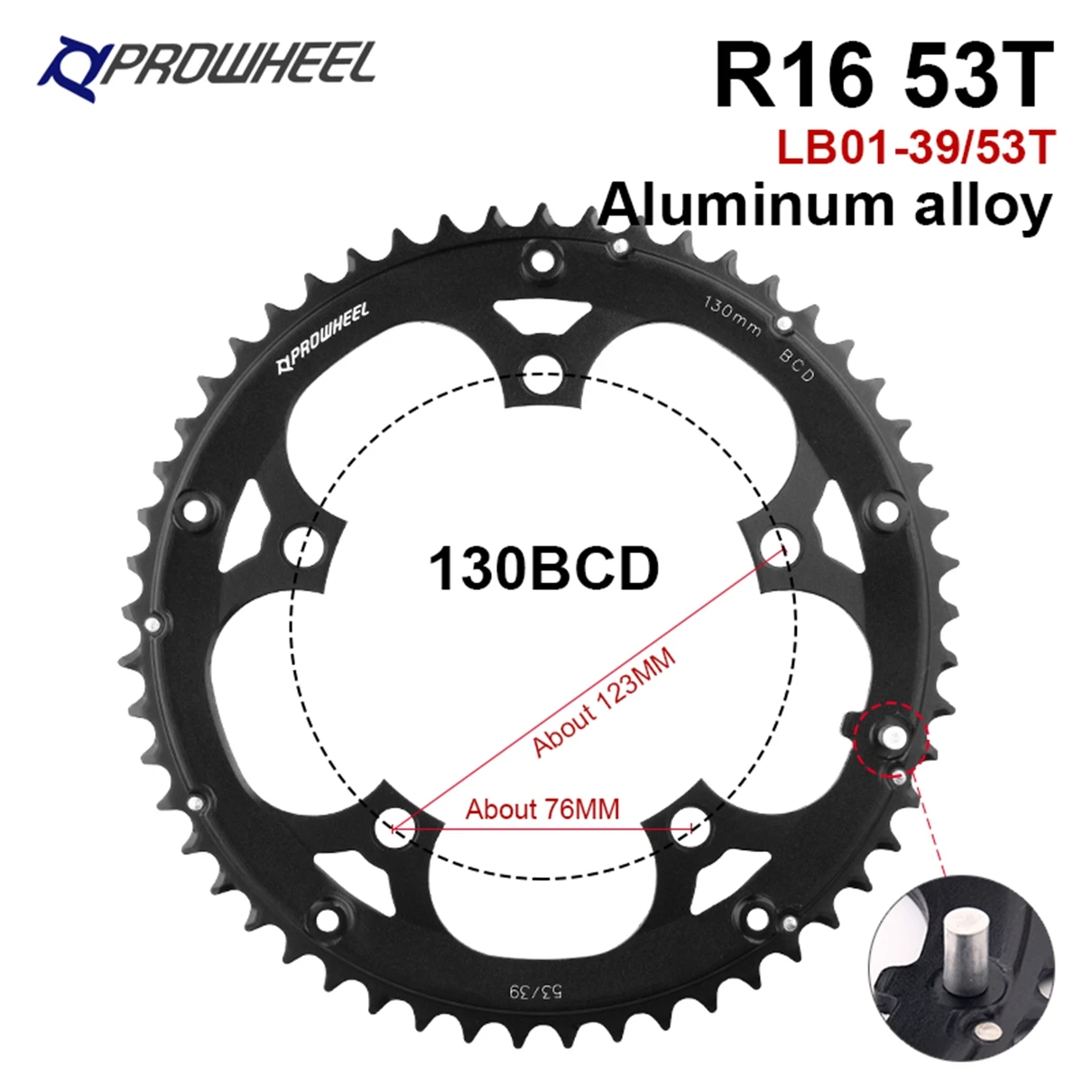 Prowheel bici da strada ruota dentata 130 BCD 53T 39T doppia velocità corona bicicletta corona BCD 130 Bike Star 10S 11S velocità parti della bici