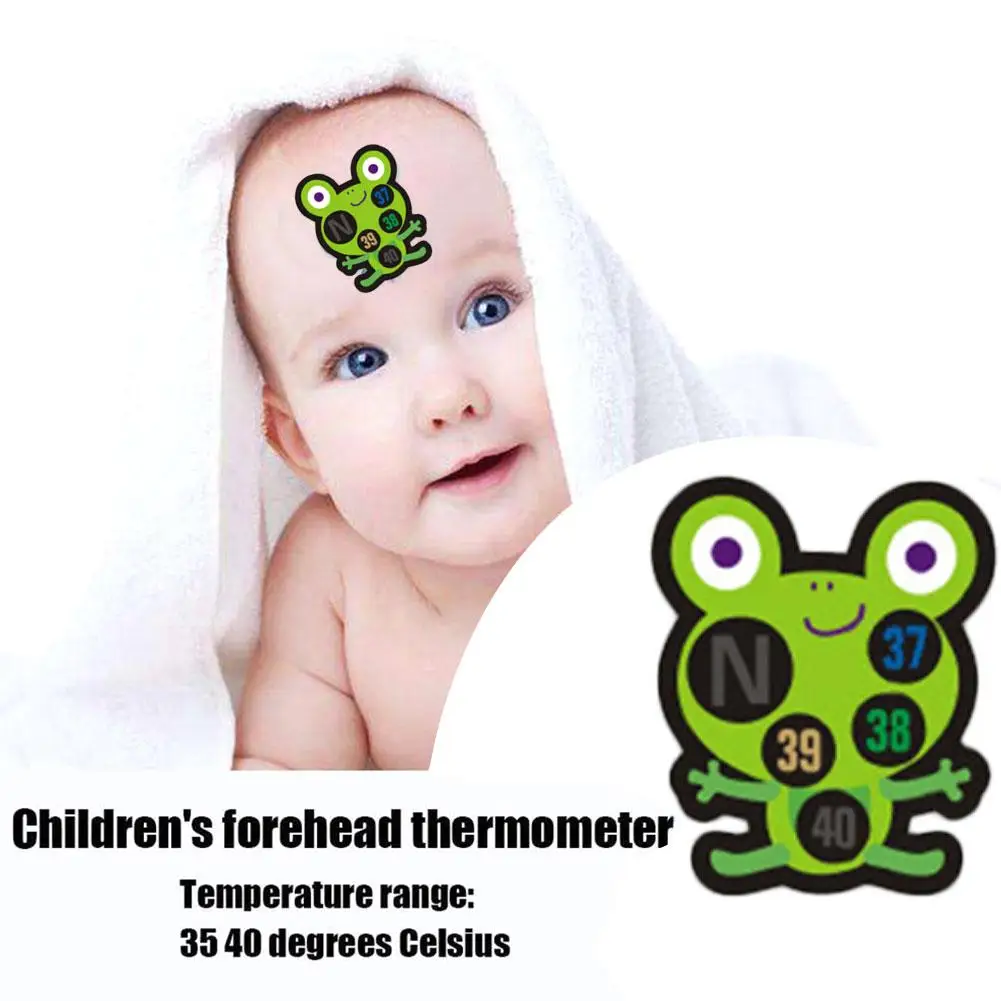 Randomly 10PCS/Pack Cartoon Thermometer Temperature Changing Sticker Thermometer Color Temperature Sticker Forehead Baby W8X1