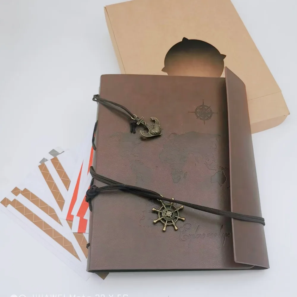 Scrapbook-Fotoalbum, Leder-Scrapbook, 60 Seiten, DIY-Erinnerungsbuch, handgefertigtes Scrapbook, Retro-Album, Jahrestag, Hochzeit, Gästebuch
