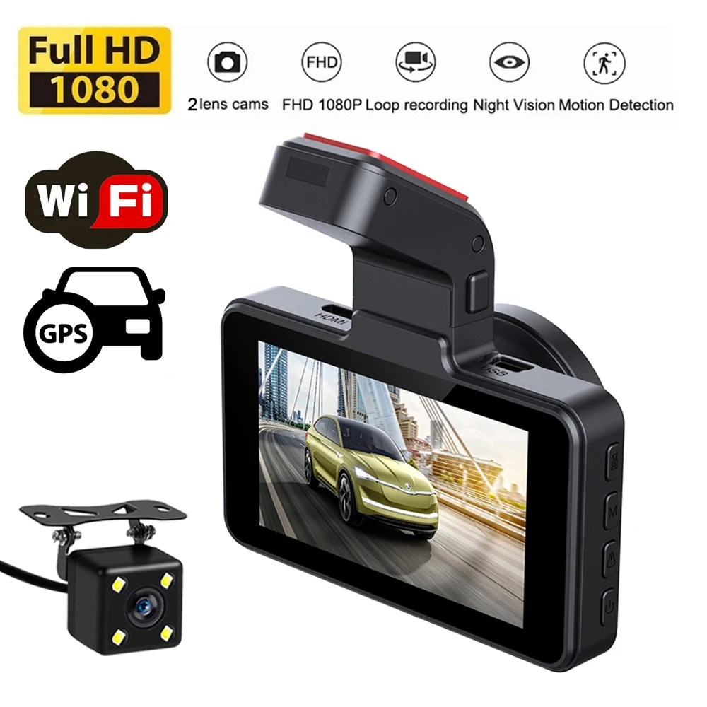

Car DVR WiFi Full HD 1080P Dash Cam Rear View Car Camera Video Recorder Night Vision Auto Dashcam Black Box GPS Car Accessories