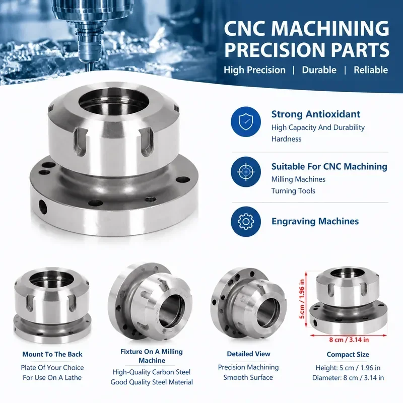 ER40 High Precision Collet Chuck Holder, 80mm Diameter Compact Clamping Tool, Replacement for CNC Milling & Lathe Machine