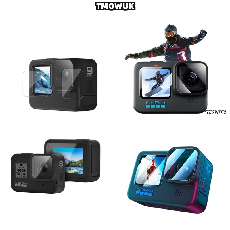 

For GoPro Hero12 11 10 9 Anti-Bacterial Screen Protector - 9H Tempered Glass Privacy Shield Full Coverage With Anti-Glare & Wate