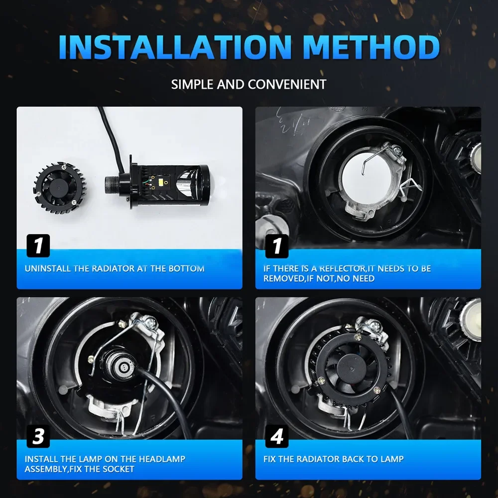 TCYATO Y6D 렌즈 H4 LED 헤드라이트 범용 12V 자동차 라이트 Y7 타입 통합... - 4
