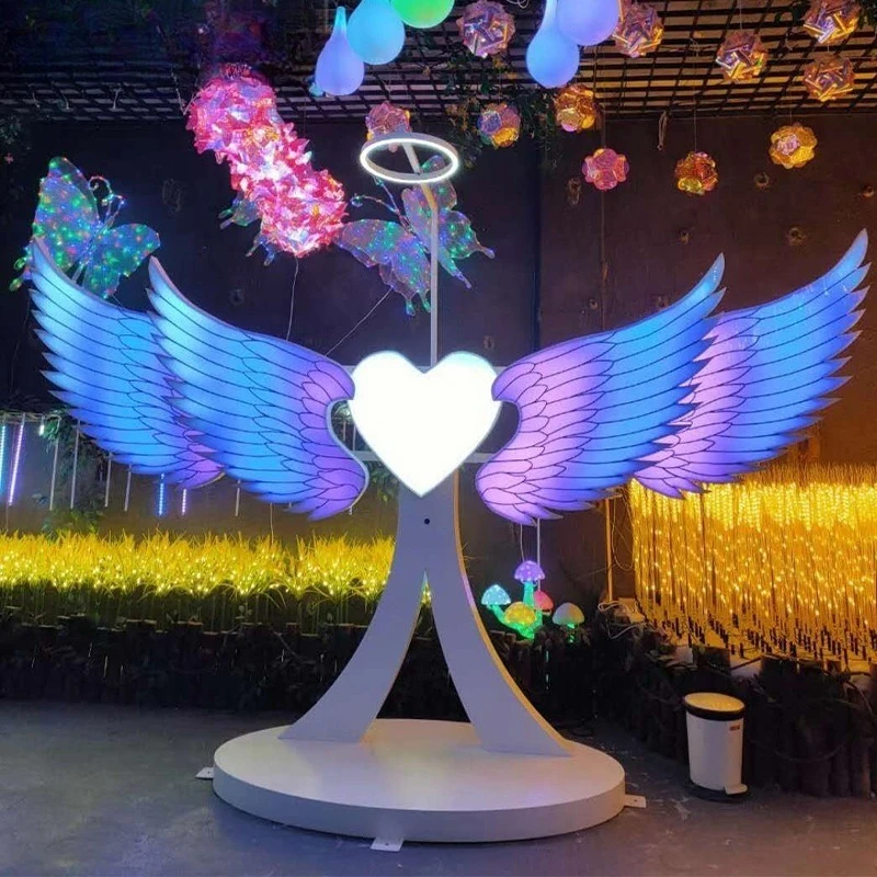 Angel Wings Wings Modeling Lights Shopping Mall Square Park Meichen Props Colorful Decorative Outdoor Landscape Lights
