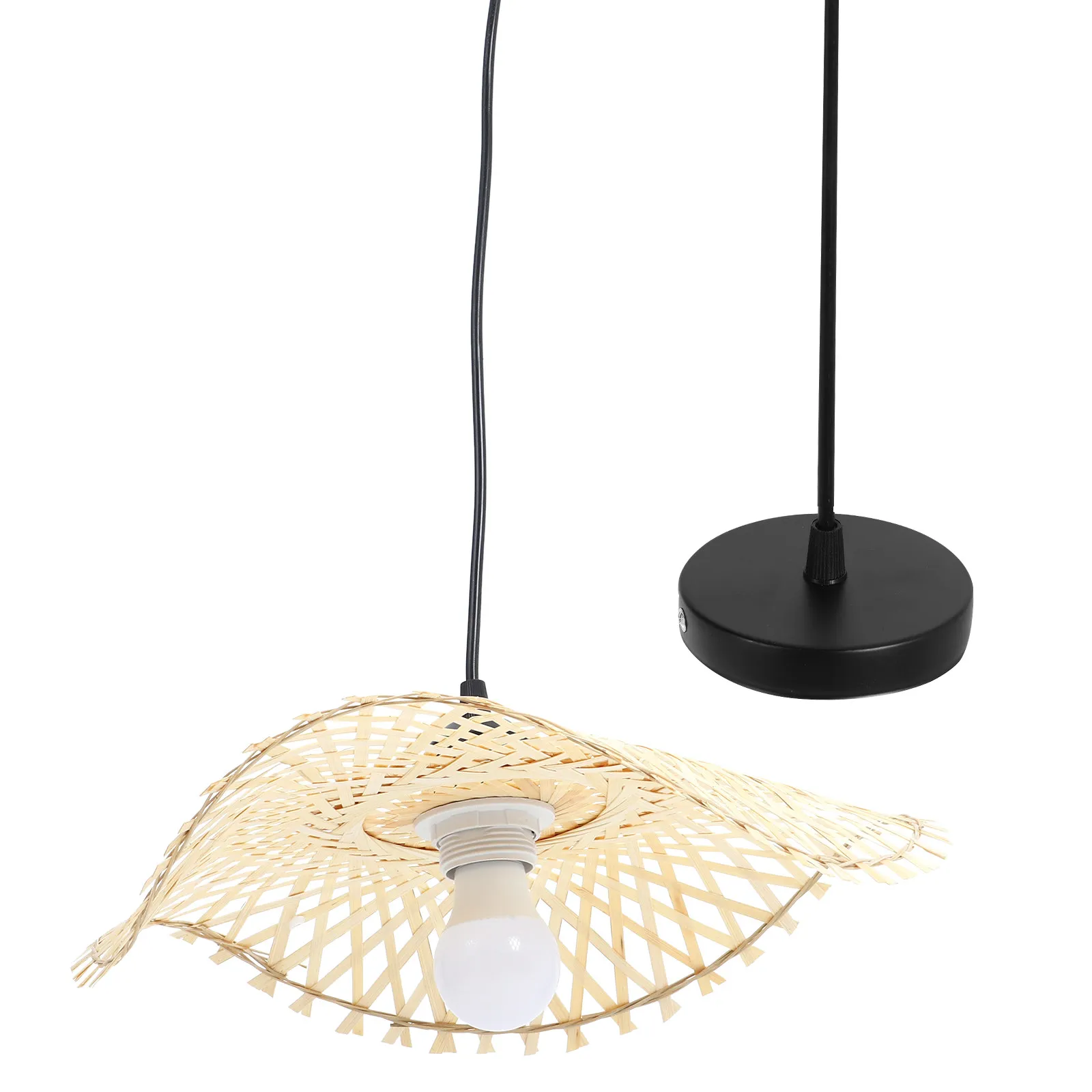 

1Pcs Rattan Weaving Craft Hanging Lamp Simple Installation Romantic Warm Atmosphere Indoor Pendant Light Zen Style Ceiling Light